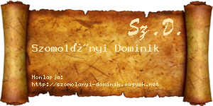 Szomolányi Dominik névjegykártya